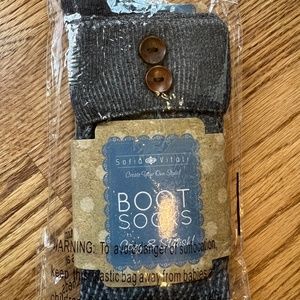 NWT Sofia Vitali OS Gray Womens Boot Socks w Buttons